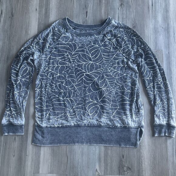 Grayson Threads Women's Long Sleeve Halloween Spiderweb Graphic Sweatshirt XL - Picture 1 of 9